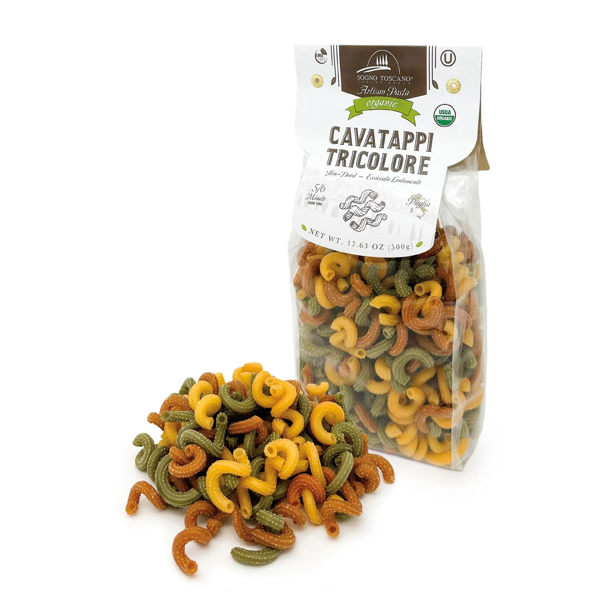 Cavatappi Tricolore - Organic Artisan Pasta