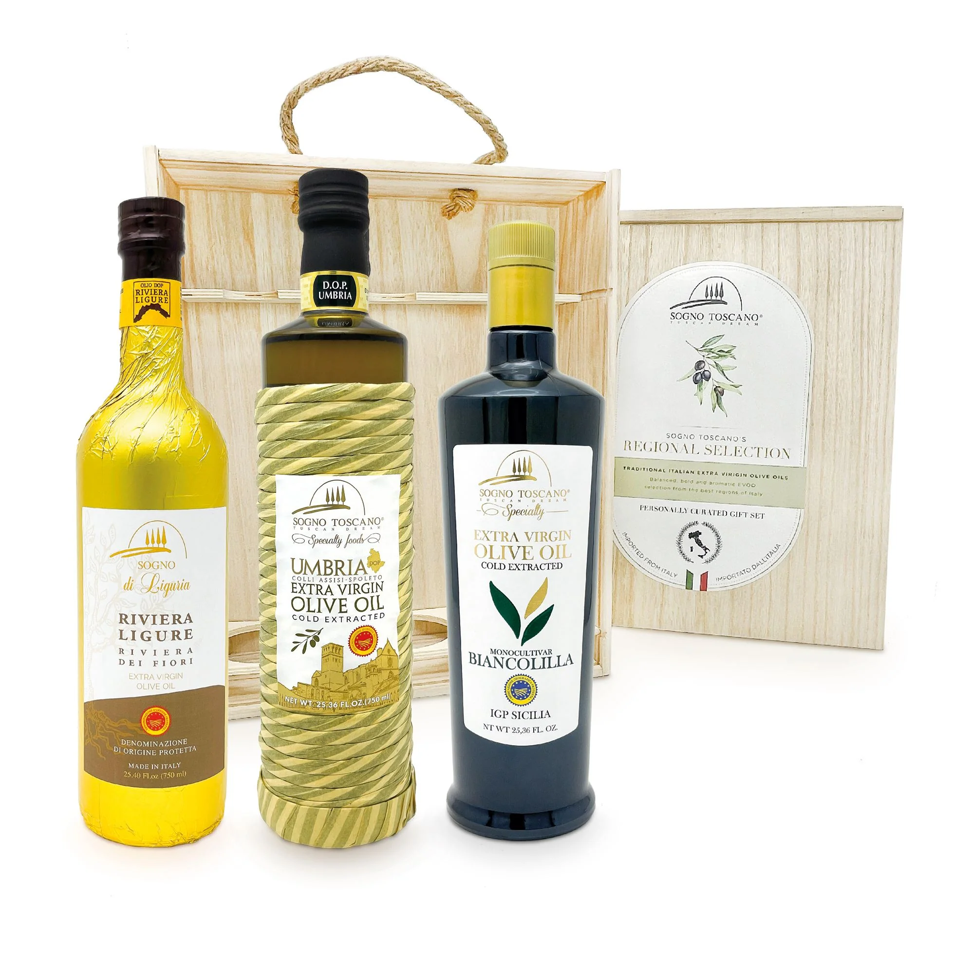 EVOO in wooden gift crate ( 3 bottles)