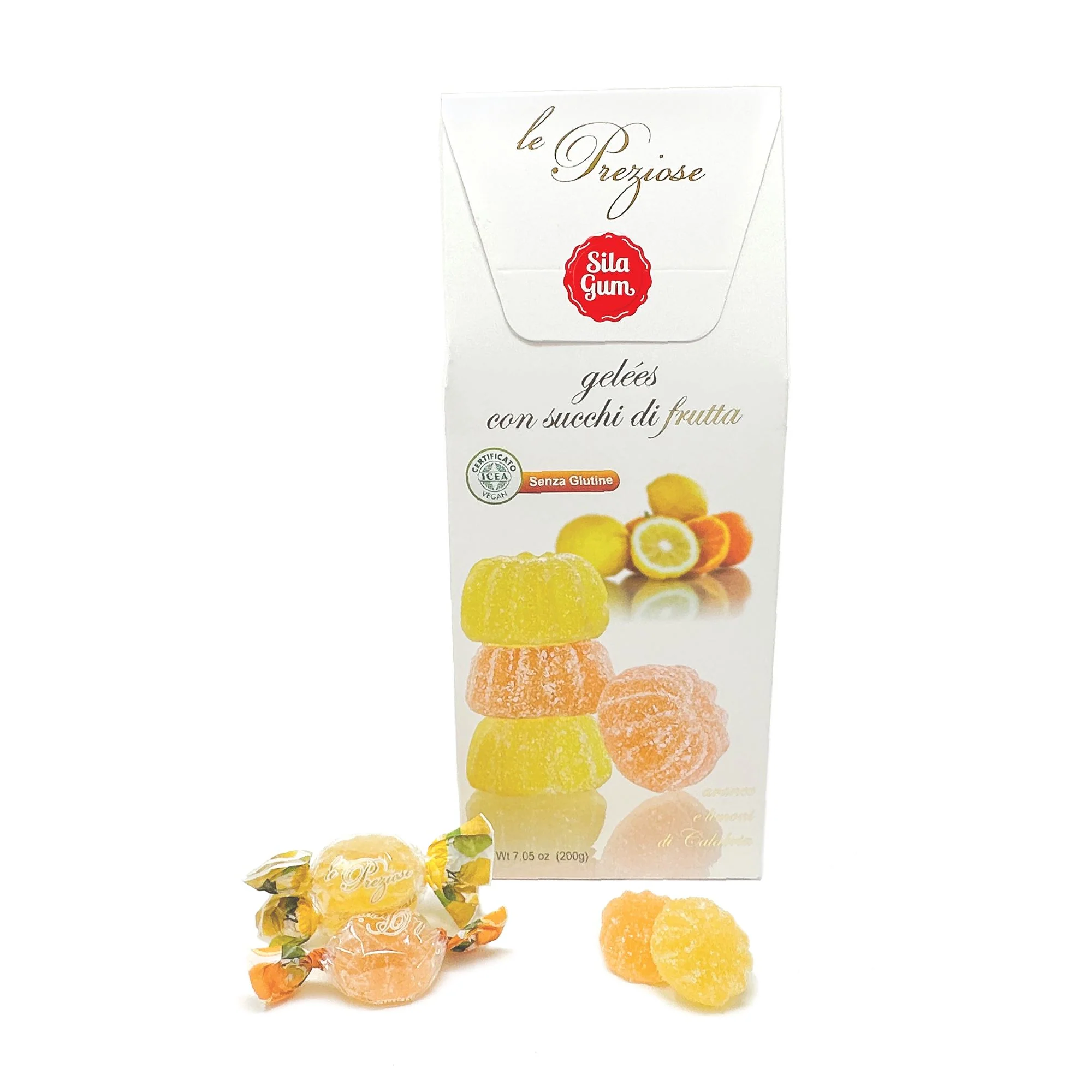Jelly sweets with lemon and orange of Calabria fruit juice