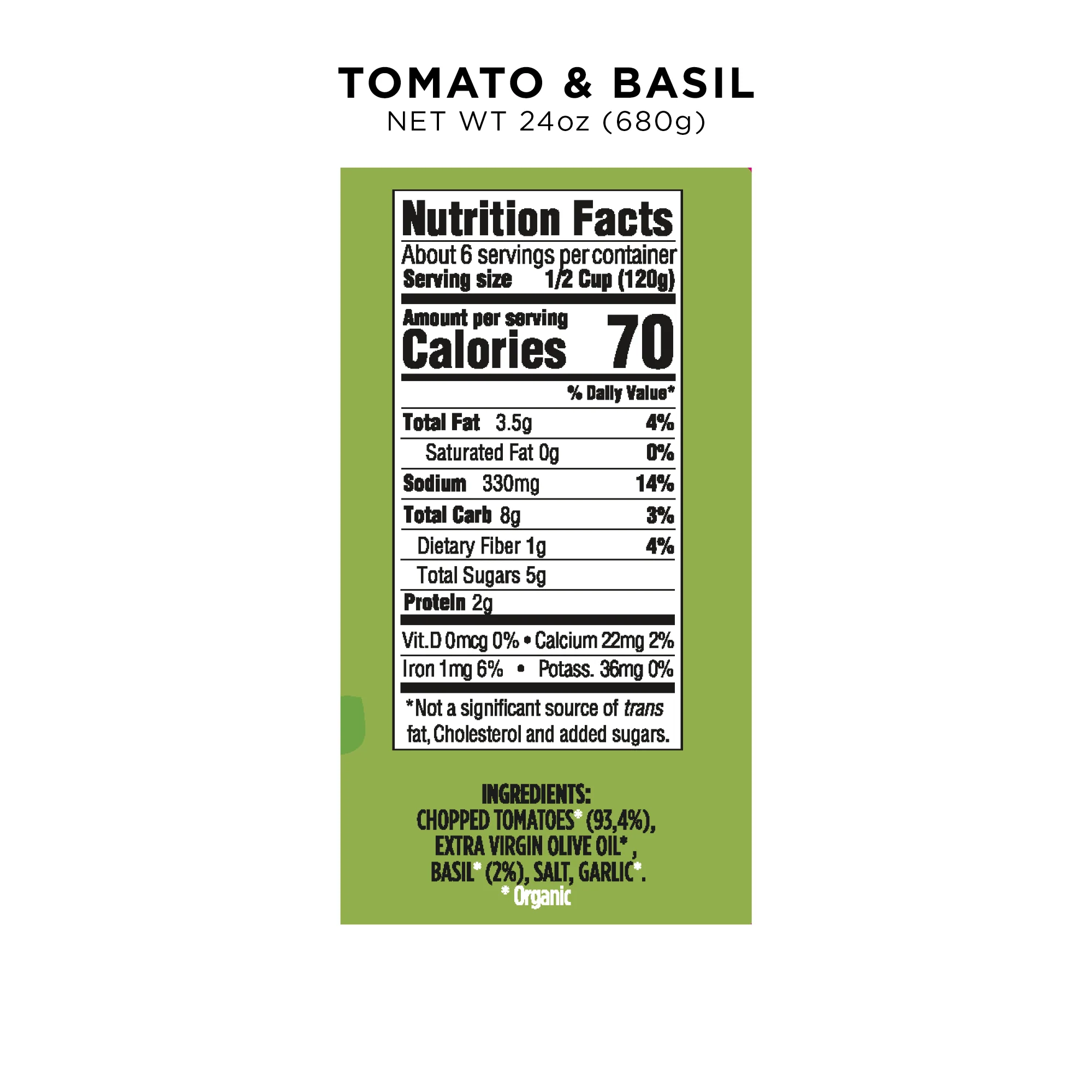 Organic Tomato & Basil Sauce - Image 2